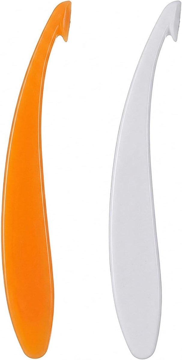 2 stuks oranje dunschiller, efficiënt citrusschiller, praktisch keukenaccessoire van PP-materiaal, appelschiller, sinaasappelschiller, ergonomische handmatige dunschiller, 15 cm