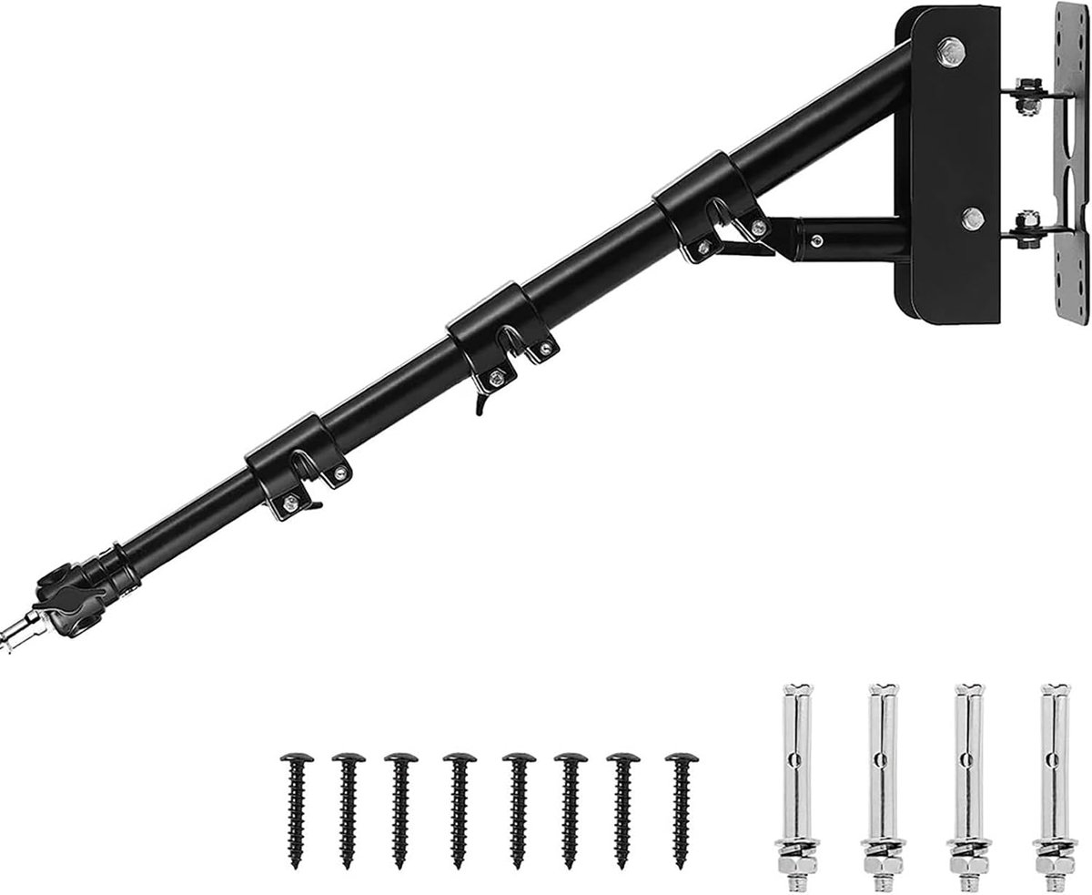 Driehoekige arm voor wandmontage, 53-100 cm, driehoekige arm, 180 graden flexibel draaibaar aan de muur voor ringlicht, softbox, parasol, stroboscoop