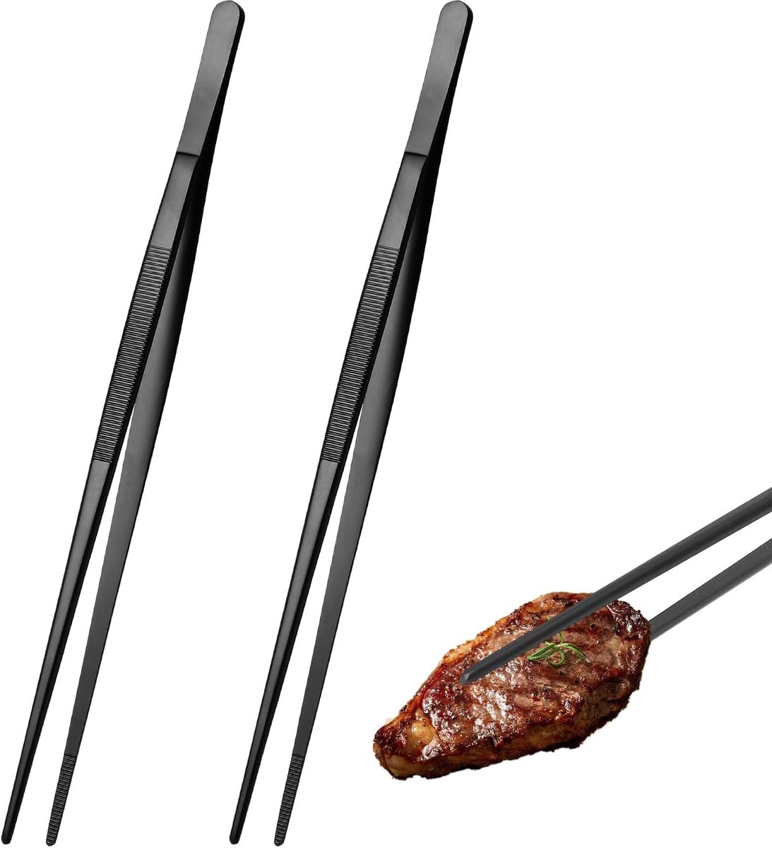 30 cm van Roestvrij Staal, Grillpincet, Multifunctionele Keuken‑ en Grilltangen voor Koken, Grillen en Bakken-2 stuks