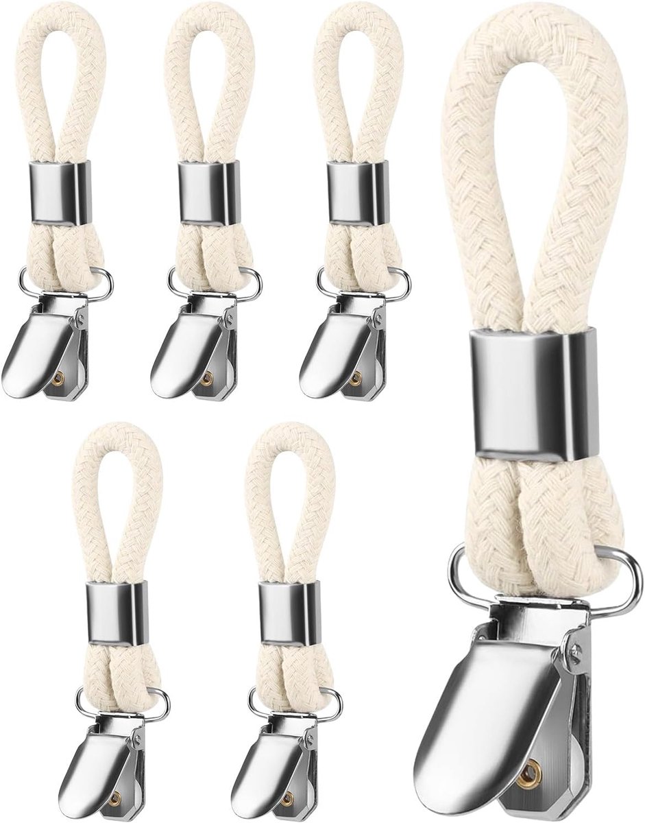 6 stuks handdoekklemmen, handdoekhangers, handdoekhangers zonder naaien, handdoekclips met lussen, geschikt voor huizen, kasten en badkamers