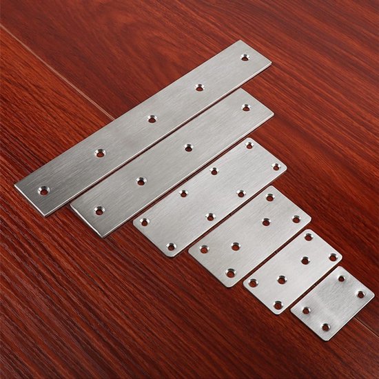 20 stuks platte verbindingsplaat rechte beugelbeugels 1,5 mm dikte roestvrij staal ondersteuning platte beugel herstelplaten connector hoekbrace voor reparatie en bevestiging van meubels — afbeelding 5
