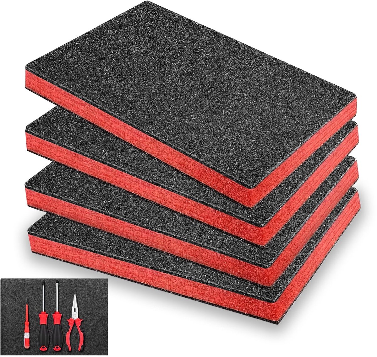 Omgoods - Foam Inleg voor Gereedschapskoffer - 4 Stuks 40 x 30 x 2,5 cm