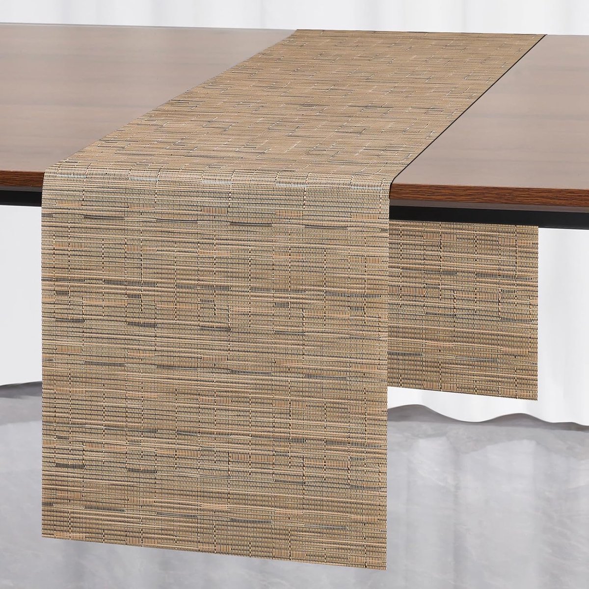 JUN Wasbare Tafelloper op Rol Tafeldecoratie voor Eettafel Vinyl | Geschikt voor Verjaardag Bruiloft Feest Thuis Buiten en Restaurant (Lichtbruin 40 X 140 cm)