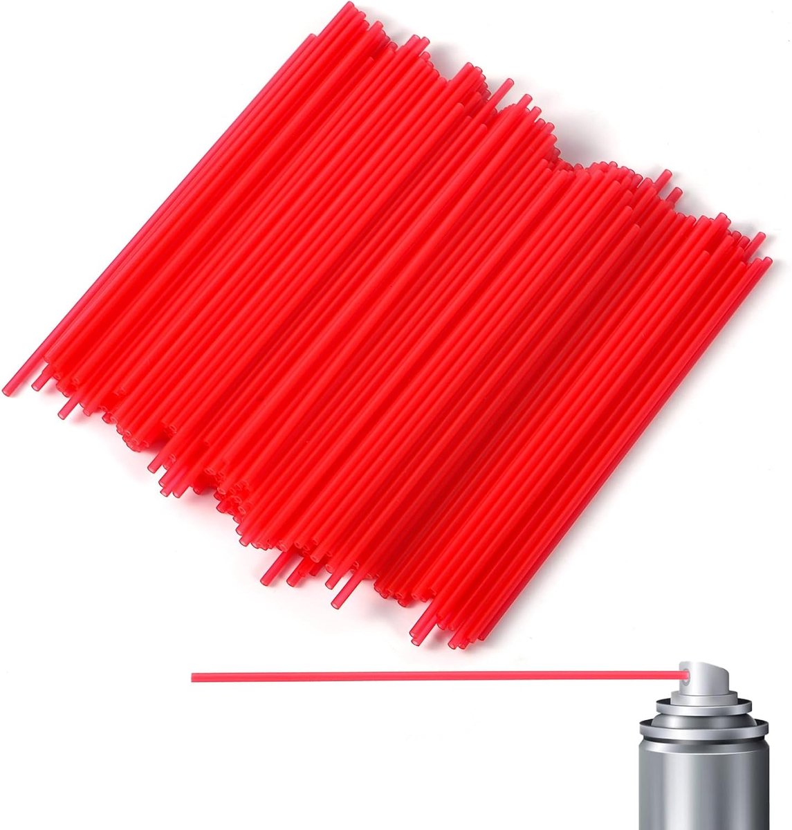 Rietjes, 12cm Lang Rood PP-Materiaal Vervangende Spuitbusrietjes voor Verf Reiniger Smeermiddel Olie Smalle Ruimte