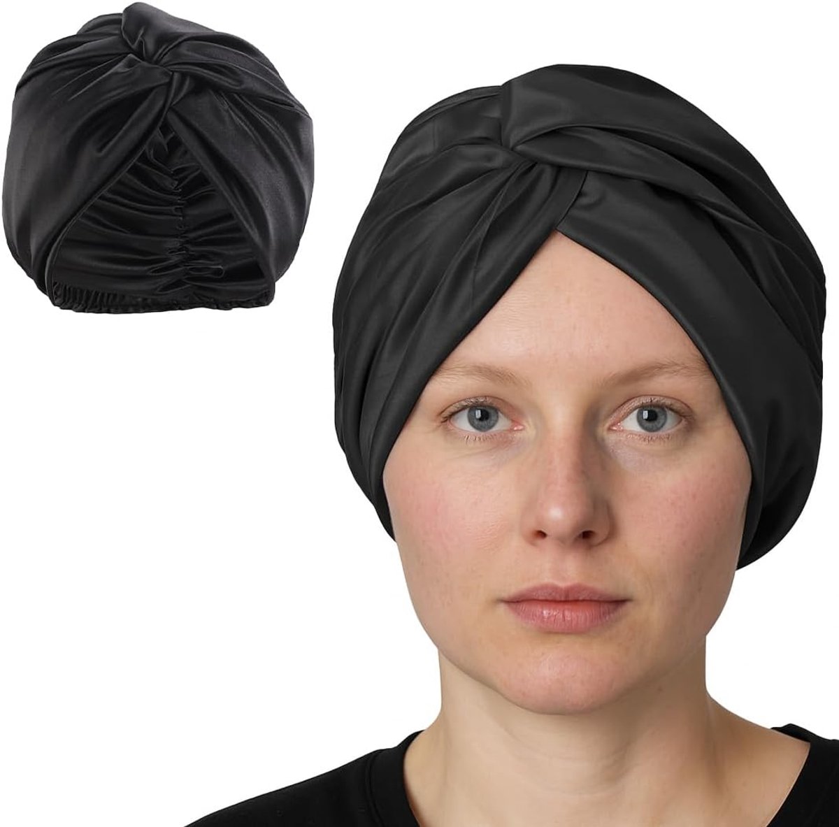 slaapmuts slaapmuts voor gezond haar 's nachts, behoudt krulvorm, voorkomt kroezen en haarbreuk, voor dames met alle haartypes (zwart)