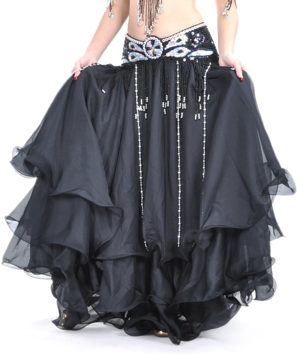 Belly Dance drielaagse chiffon zoom rok (niet inclusief riem)