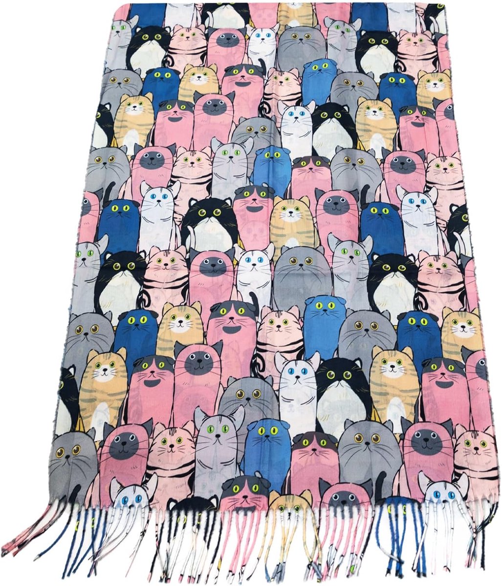Unisex kattensjaal stola franjes halsdoek sjaal nekwarmer EM-3579