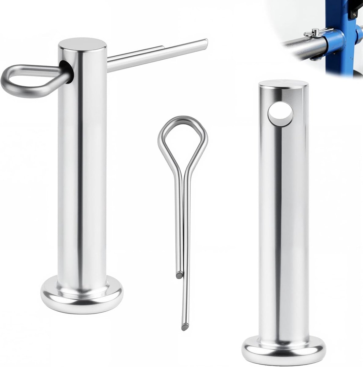 4 stuks M10 x 30 mm steekbouten met splint roestvrij stalen borgbouten | Enkelgat bouten met veerstekker zekering V2A roestvrij staal 304 borgpen voor aanhangwagens apparaten machines landbouw