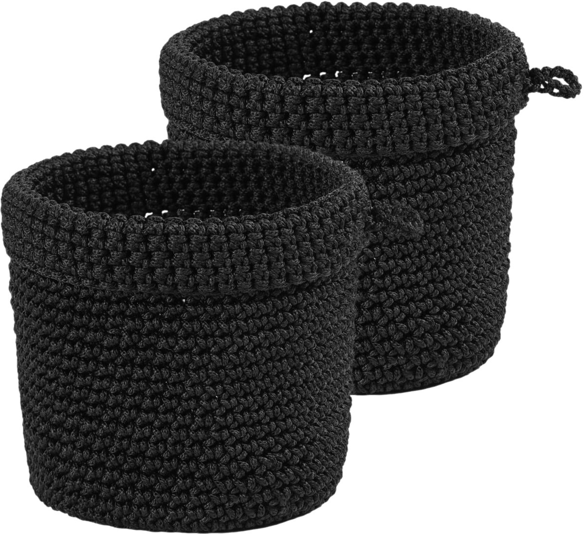 Wandmand Set 2 Stuks - Gehaakte Opbergmanden - Opvouwbare Manden voor Keuken, Badkamer, Kinderkamer en Kantoor - Wand Organizer 13 x 14 cm