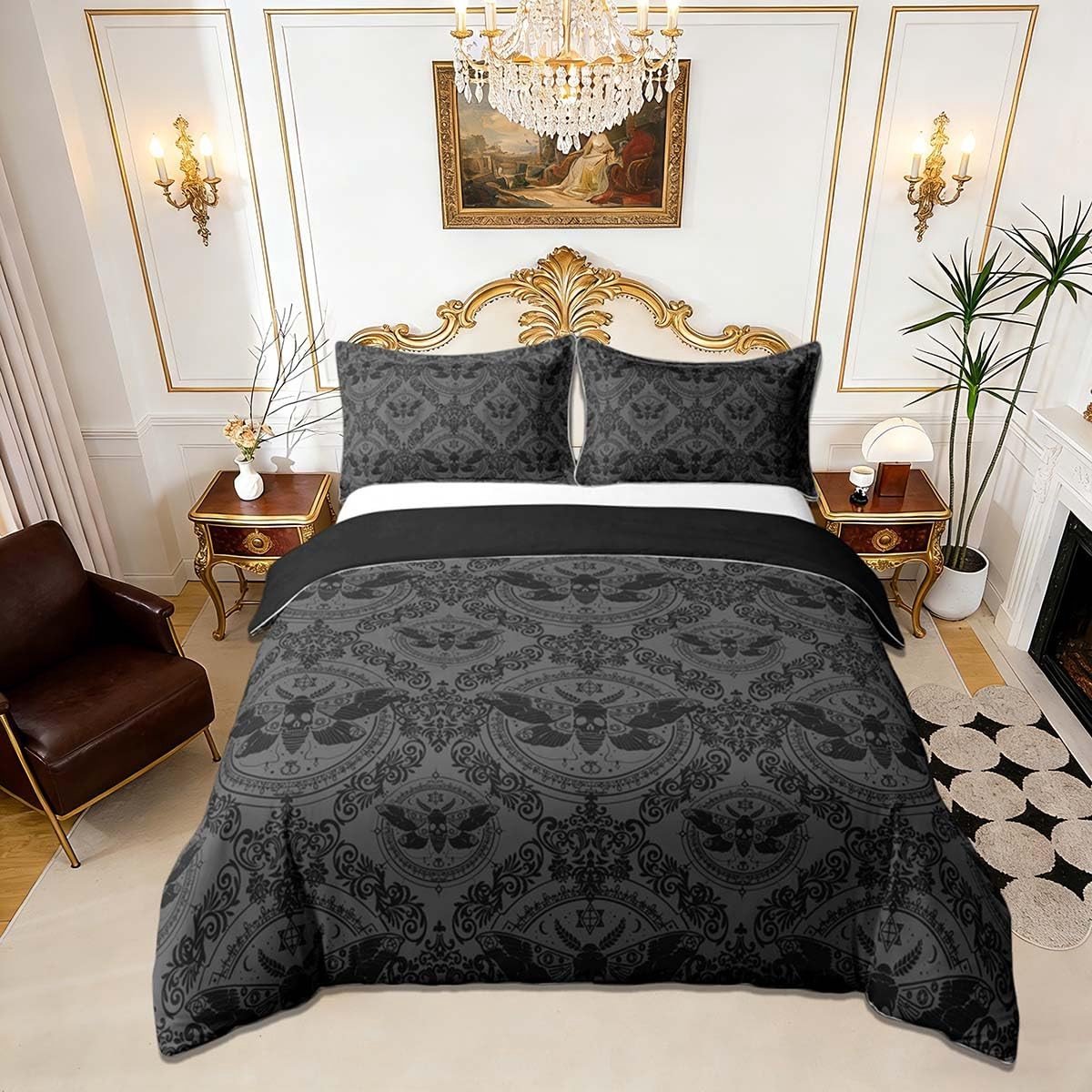 Omgoods - Boho Moth Duvet Cover Set Super King Size met 2 Kussenslopen