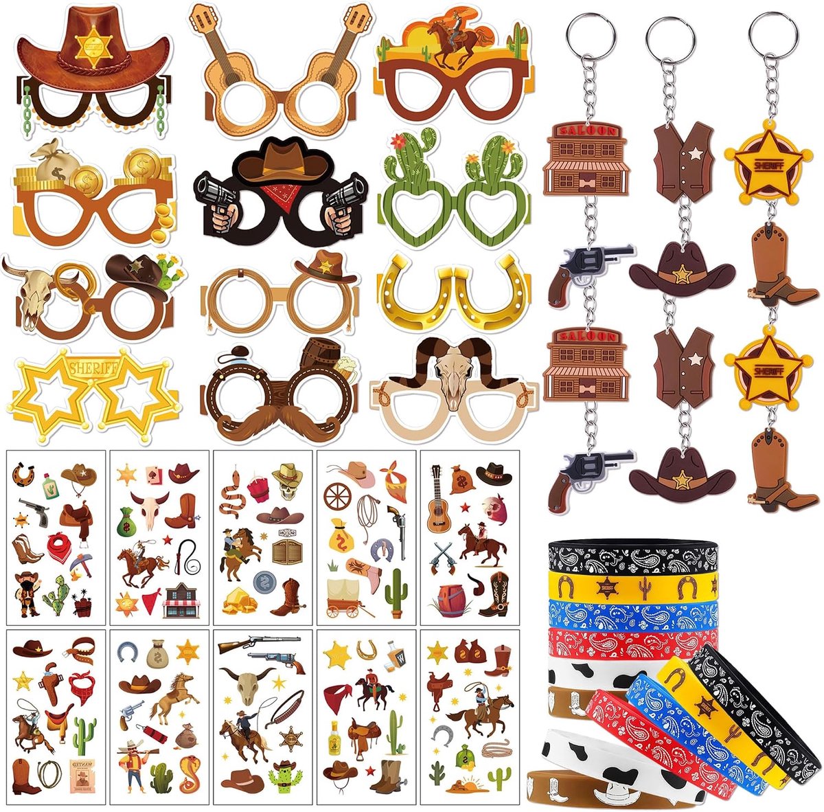 westers cowboy feestcadeaus rodeo verjaardagsartikelen voor kinderen | westers cowboy feestcadeaus rodeo verjaardagsartikelen voor kinderen miniatuur paardenspeelgoed stro siliconen polsband