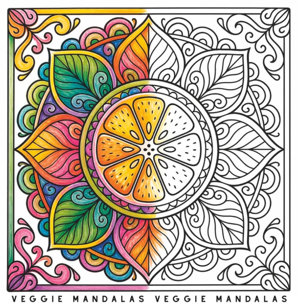 Mandalas: Fruit, Vegetable and Mushroom Coloring Book