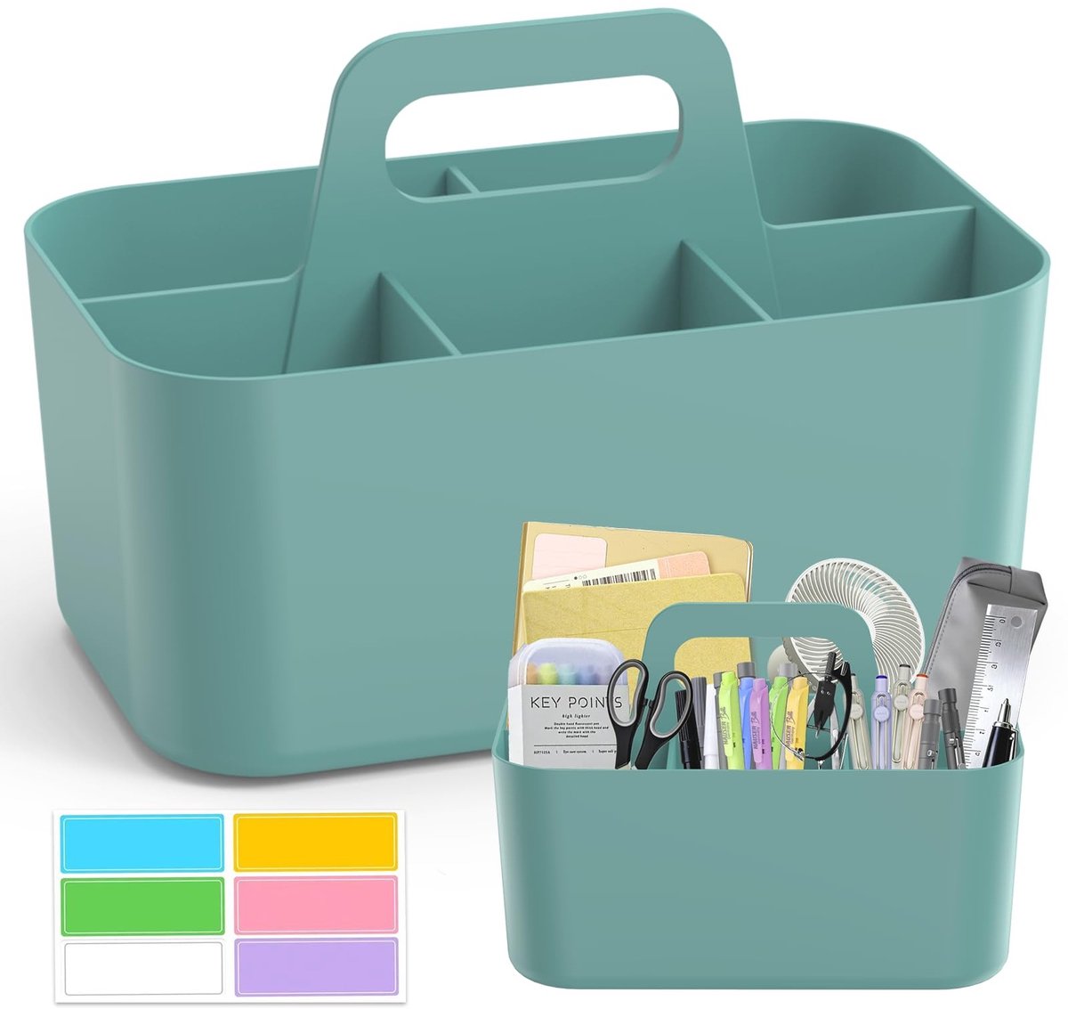 Omgoods - Mand Organizer met 5 Vakken en Handvat - Bureau- en Badkamer Organizer