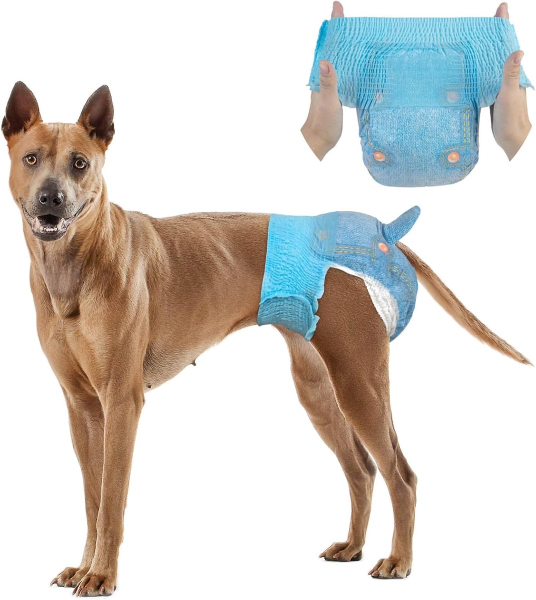 Luiers Vrouwelijk voor Grote Honden met Rekbare Taille, Wegwerpvolledige Omslag Welp in Hitte Periode Luiers, 360° Lekvrije Super Absorberende Honden Kleine Middelgrote