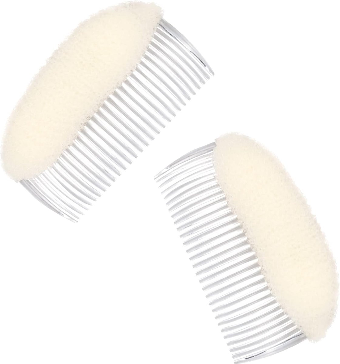 2 stuks Bump It Up Volume Haarbasis, Haarkam voor lang dun haar, Bump Fluffy Hair Bun Maker Tool, Haarstyling Accessoires voor vrouwen Lady Girl (wit)