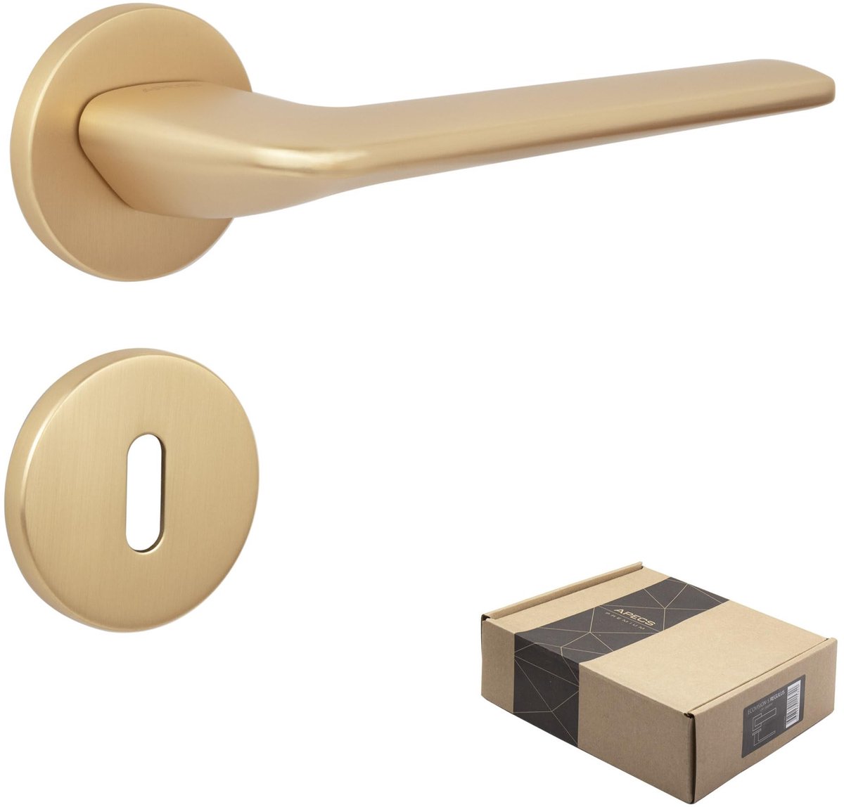 Omgoods - Modern Deurhendel voor Binnen- en Buitendeuren - Goud Matt Met Montage Hardware en Latch