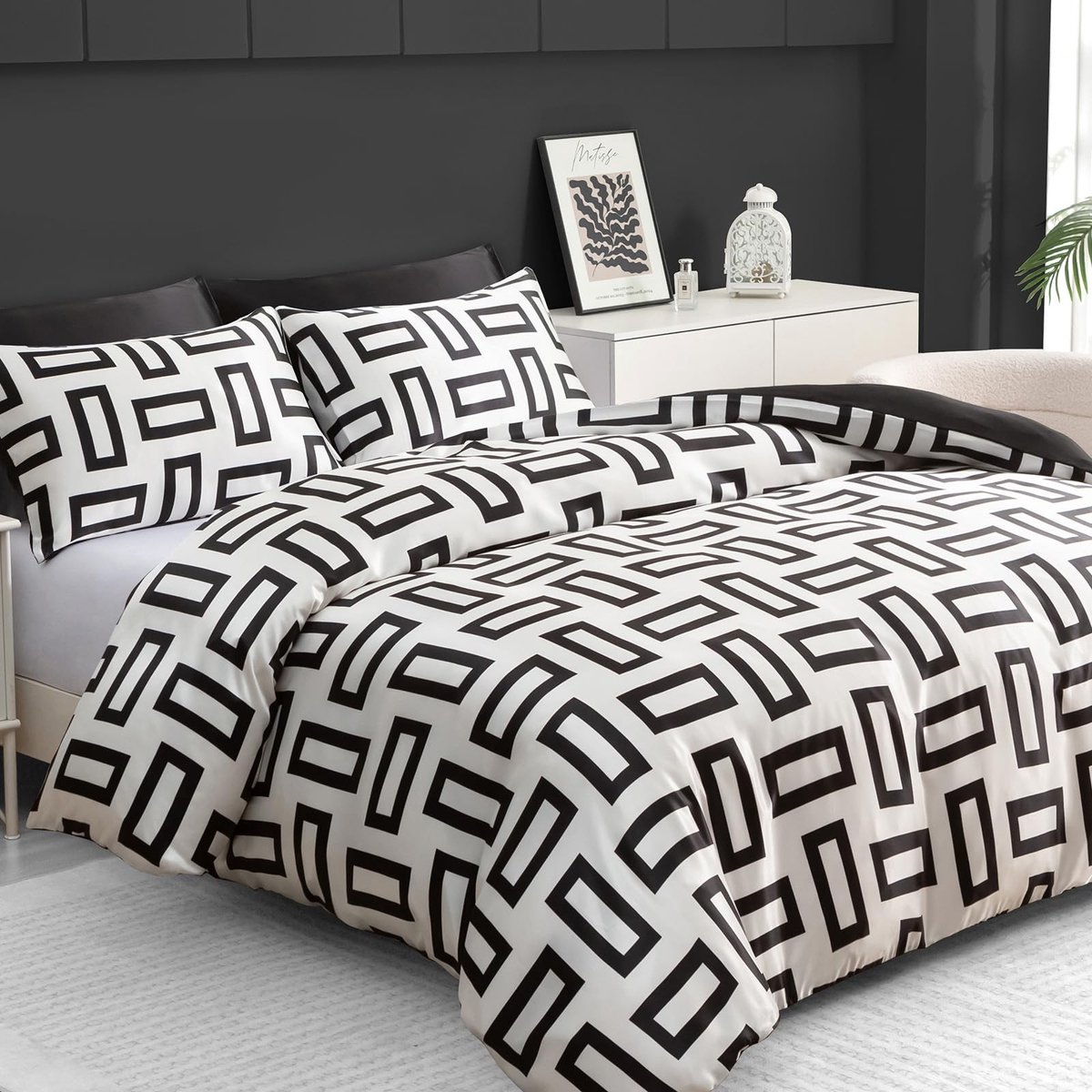 Omgoods - Luxe Satijnen Duvet Cover Set met Rits en Omkeerbaar Design 200 x 200 cm