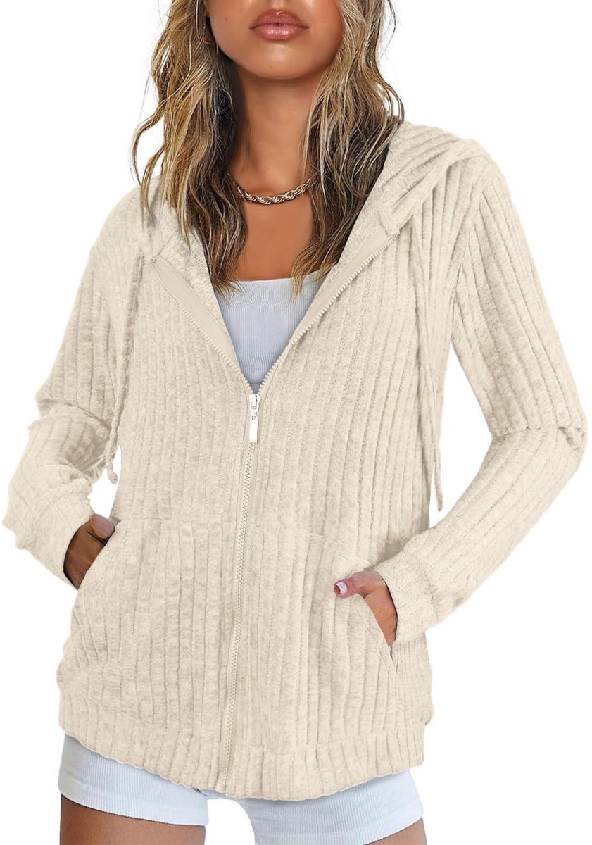 Omgoods - Dames Zip Hoodie - Casual Hoodie met Capuchon voor Lente en Herfst