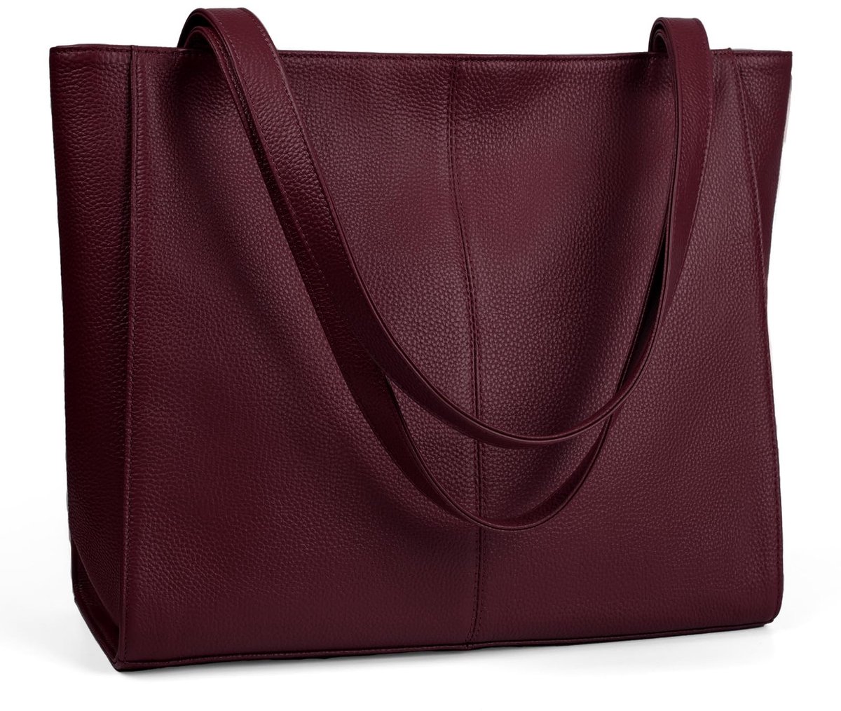 Omgoods - Dames Leder Tote Bag met Laptop Compartiment - Stijlvol en Functioneel