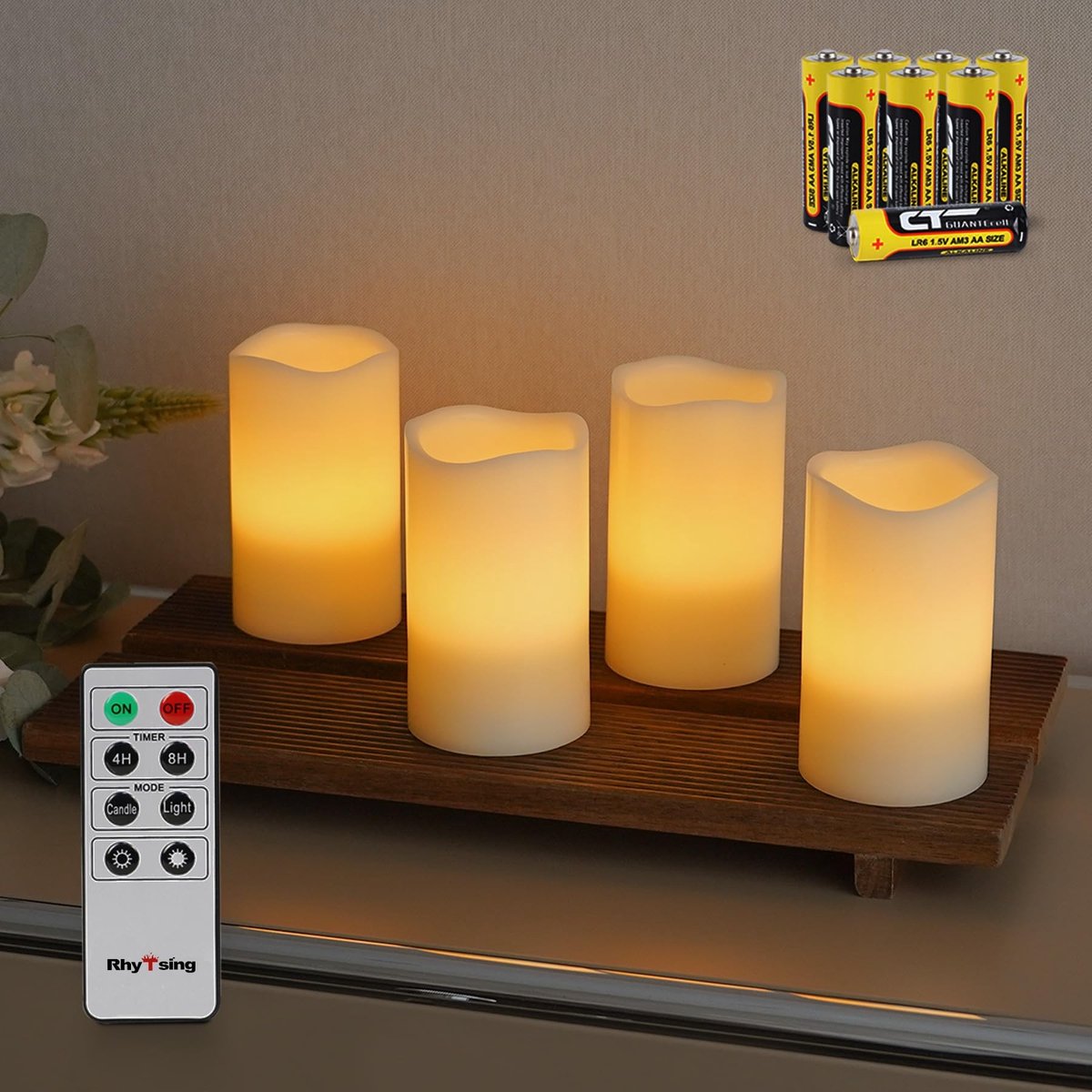 Omgoods - 4 Flameless LED Kaarsen - Inclusief Timer en Afstandsbediening