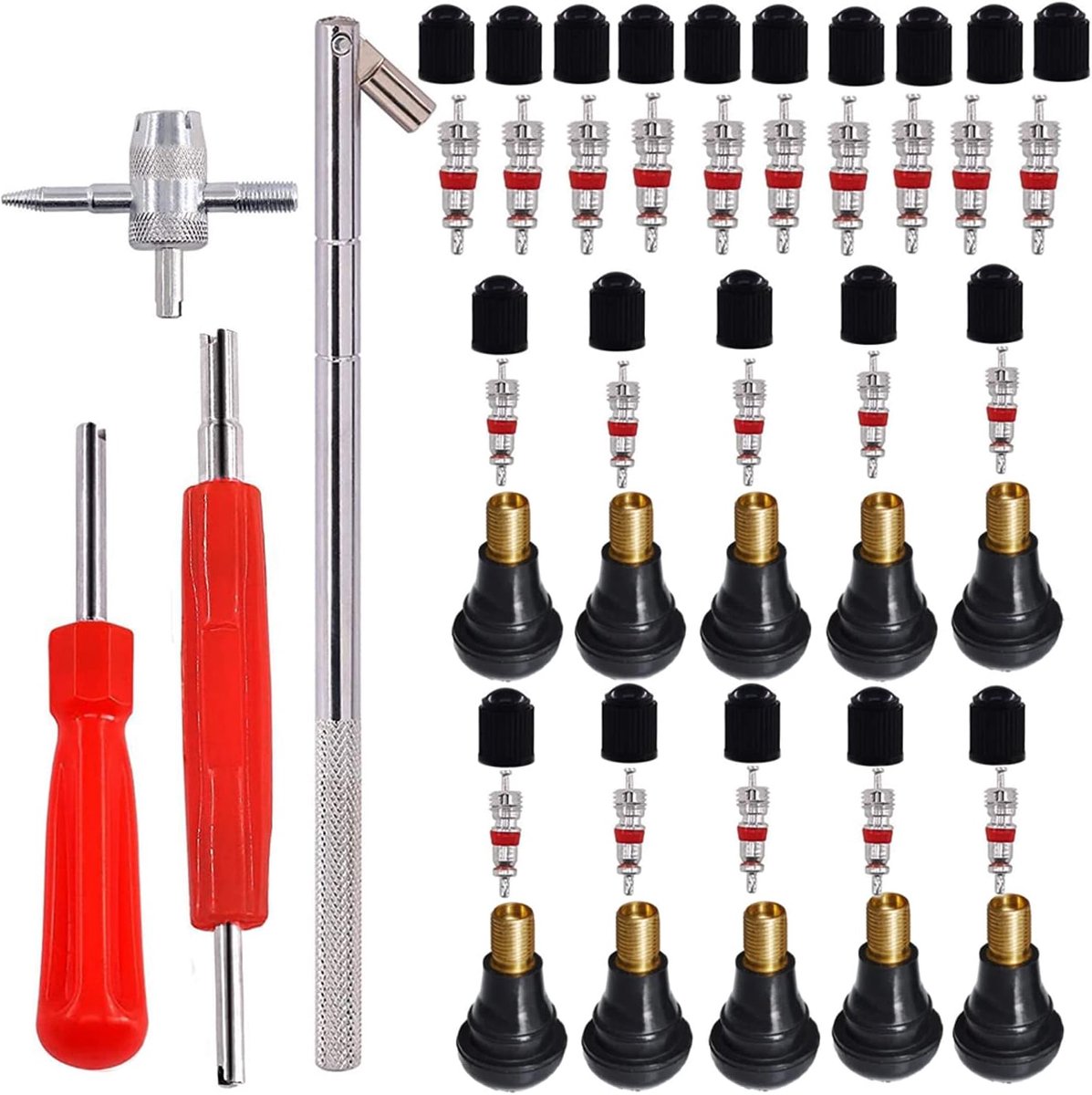Bandenventiel Gereedschap, Band Valve Sleutel, TR 412 Rubber Kleppen, 4-1 Staal Reparatie Tool