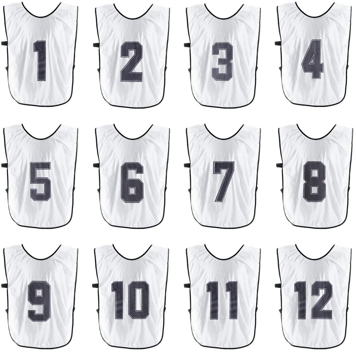 Omgoods - Football Training Vest - 12-Pack Omkeerbare Pennies voor Jongeren - Wit