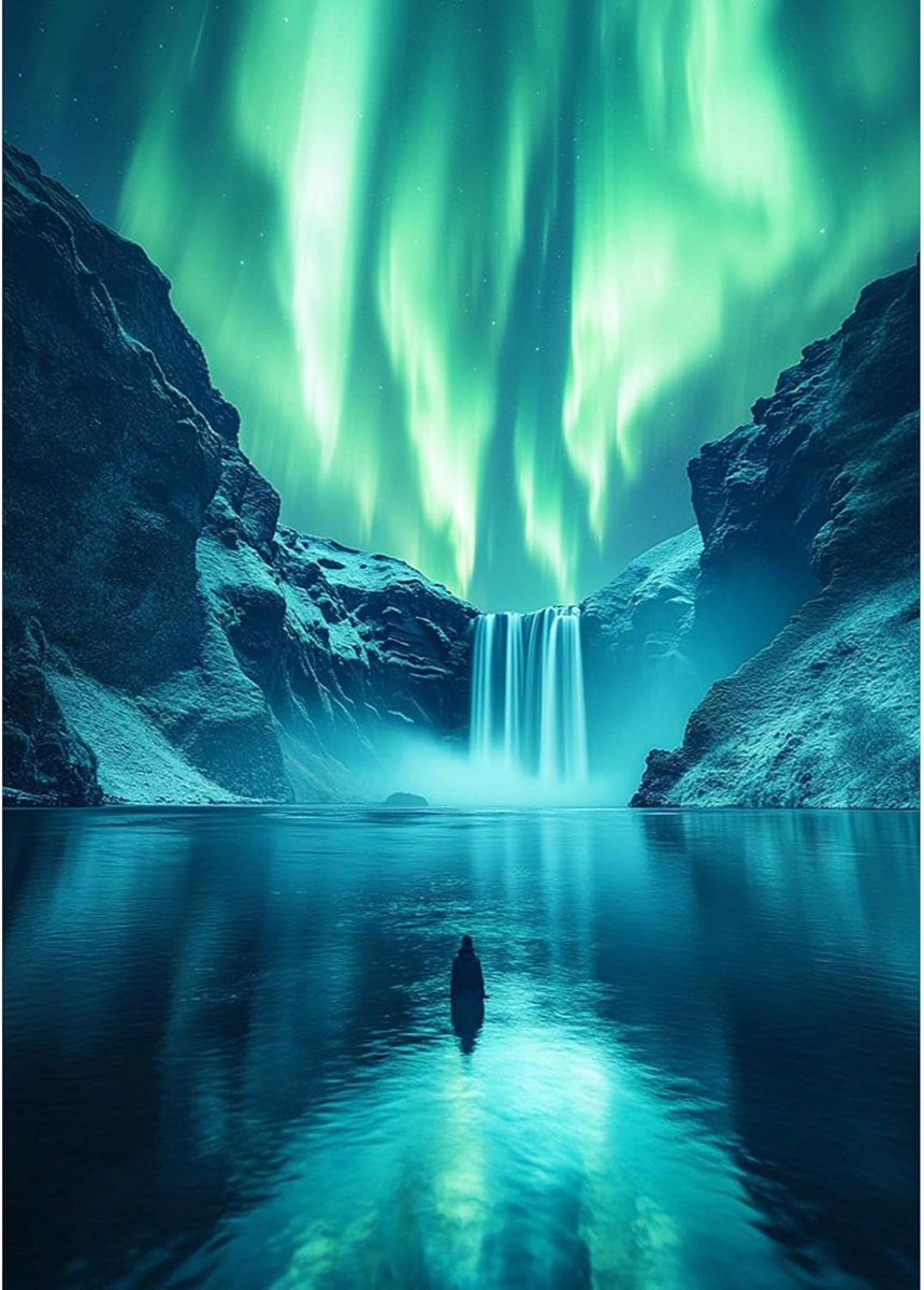 Aurora Borealis, 5D Diamantschilderijkits voor volwassenen, volledige boor, diamantkunst, diamantafbeelding, noorderlicht, doe-het-zelf ronde diamantkunstkits, edelsteenschilderij, ambachten