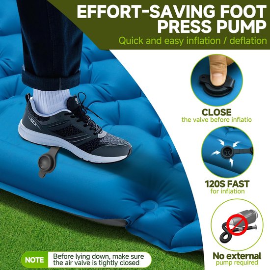 Omgoods - Opblaasbare Luchtmatras voor 2 Personen - 9cm Dikte, 200x130cm — afbeelding 3