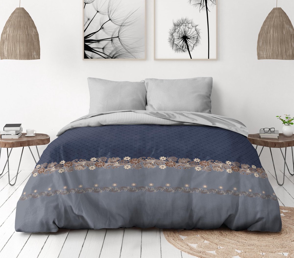 Omgoods - Elegante Microvezel Dekbedovertrek 140 x 200 cm met Kussensloop