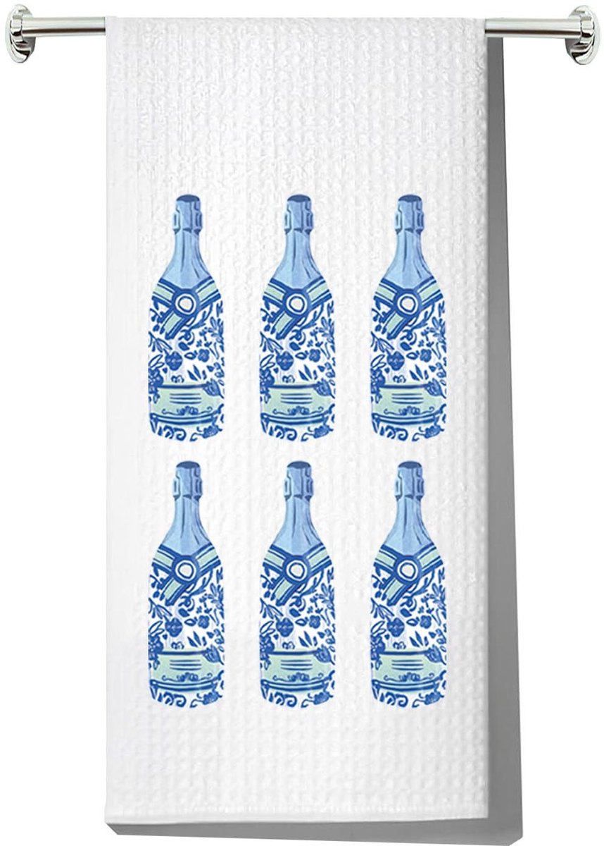 Omgoods - Chinoiserie Keukenhanddoek met Champagne Motief
