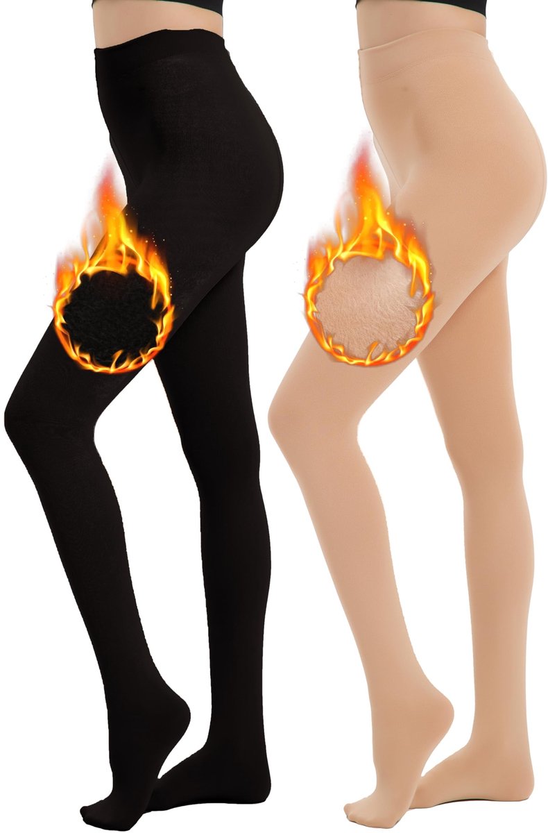Omgoods - Fleece Lined Tights voor Dames - Warm en Opaque Leggings voor de Winter