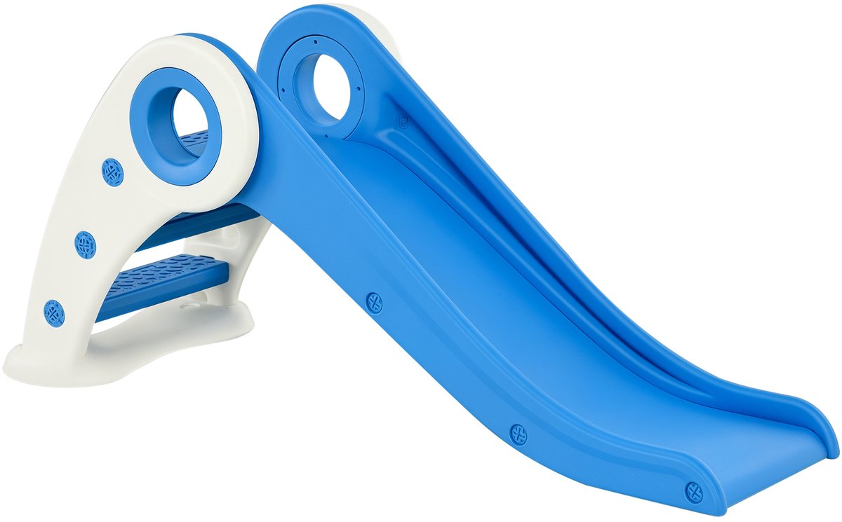 Slide voor kinderen, voor binnen en buiten, blauw, licht, opvouwbaar, snel en eenvoudig op te bergen, peuters van 3 tot 6 jaar, Afmetingen 120L x 50l x 56H cm HDPE