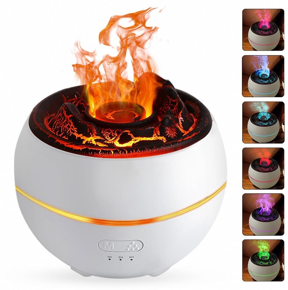 Omgoods - Essential Oil Aroma Diffuser 360ml met Vlam Effect en Nachtlampje