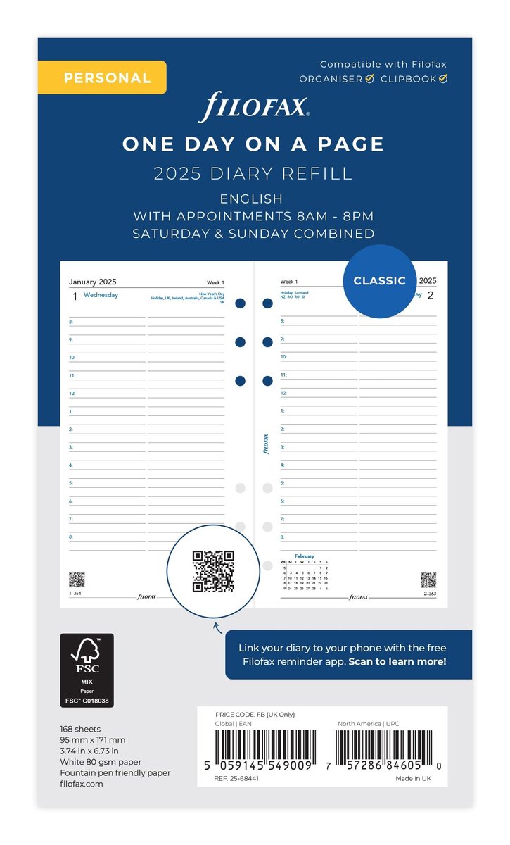 Omgoods - Personal Day per Page Journal 2025 met QR-code