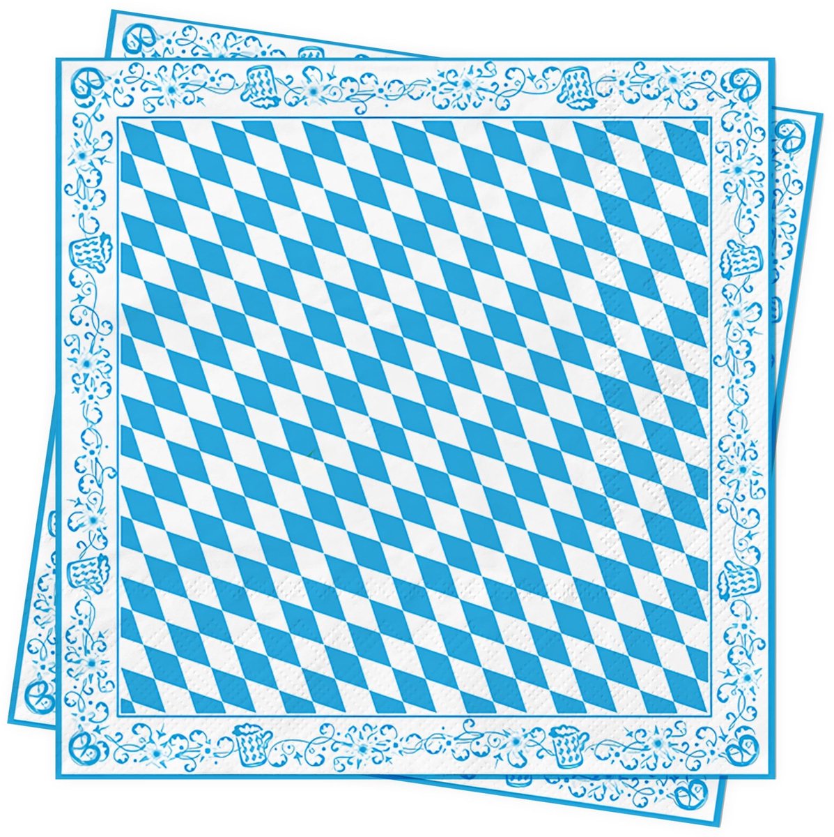 Omgoods - 100 Stuks Beierse Oktoberfest Servetten - 3-Laags Papieren Tafeldecoratie