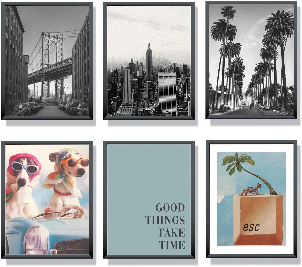 Omgoods - Set van 6 Luxe Mode Posters - Wanddecoratie zonder Frame 30x40cm