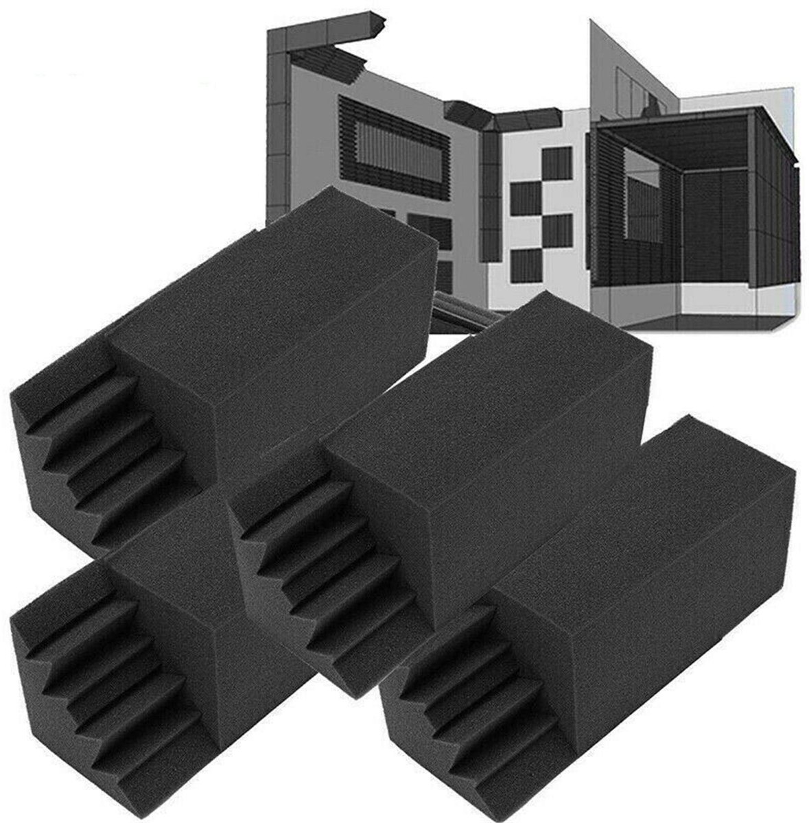 Omgoods - 8 Stuks Akoestische Foam voor Geluidsabsorptie - Ideaal voor Studio's
