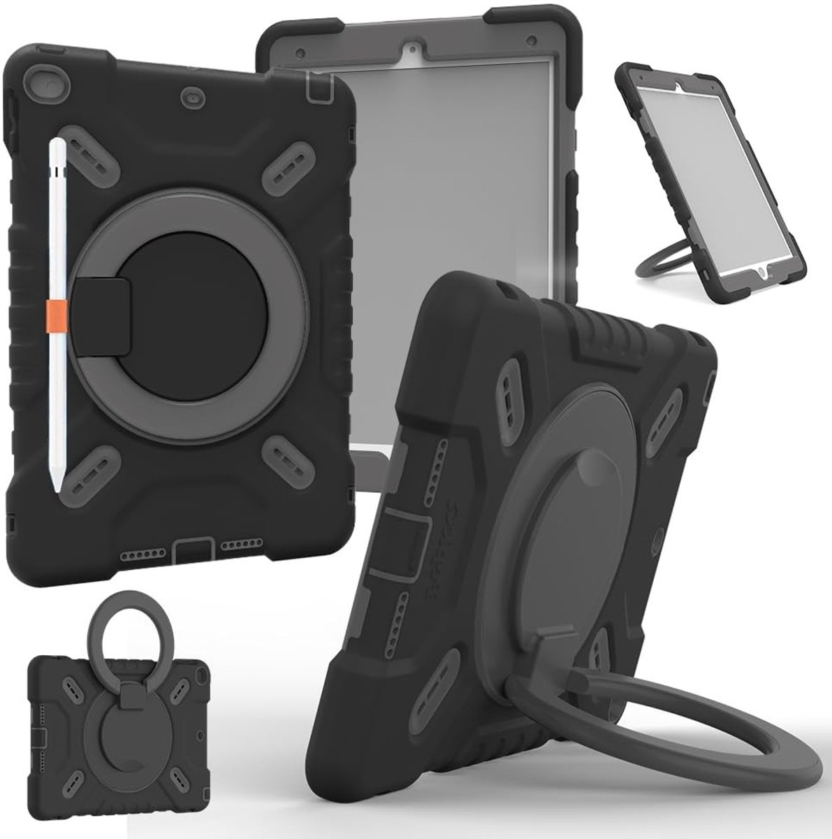Omgoods - 4-Laags Schokbestendige Case voor iPad 9/8/7 en iPad Air 3 - Met Handgreep en Schouderriem