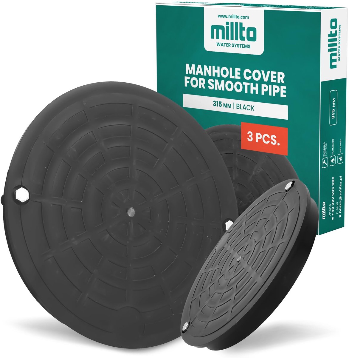 Omgoods - Duct Cover Inspectieput Deksel 315mm - Polypropyleen, A15 Belastingsklasse