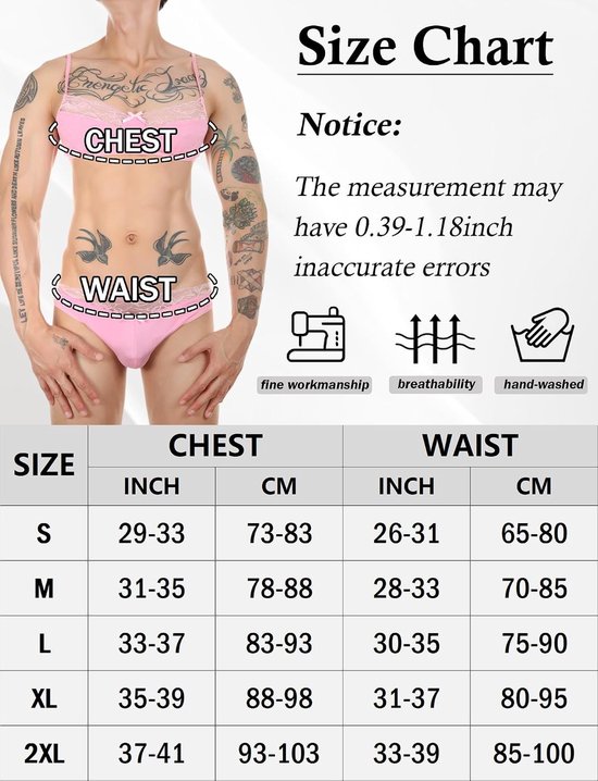Sissy Sexy Kanten Lingerie Set BH en Slipje Lichtgewicht Set Gekruiste Gay Lingerie BH en Slip Kant Slipje S-XXL — afbeelding 4