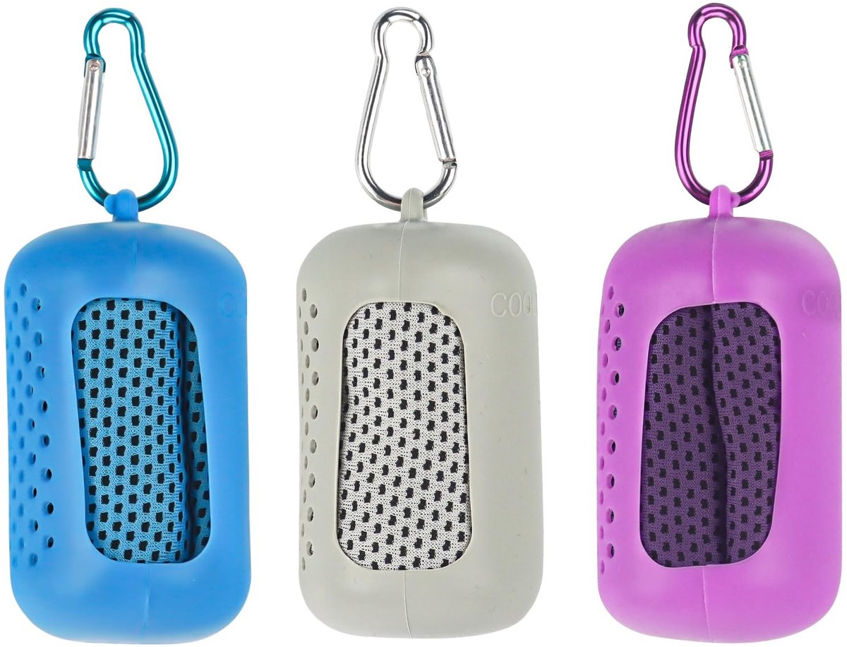 Omgoods - Koelende Handdoek Set van 3 - Microvezel Koeldoeken met Silicium Covers