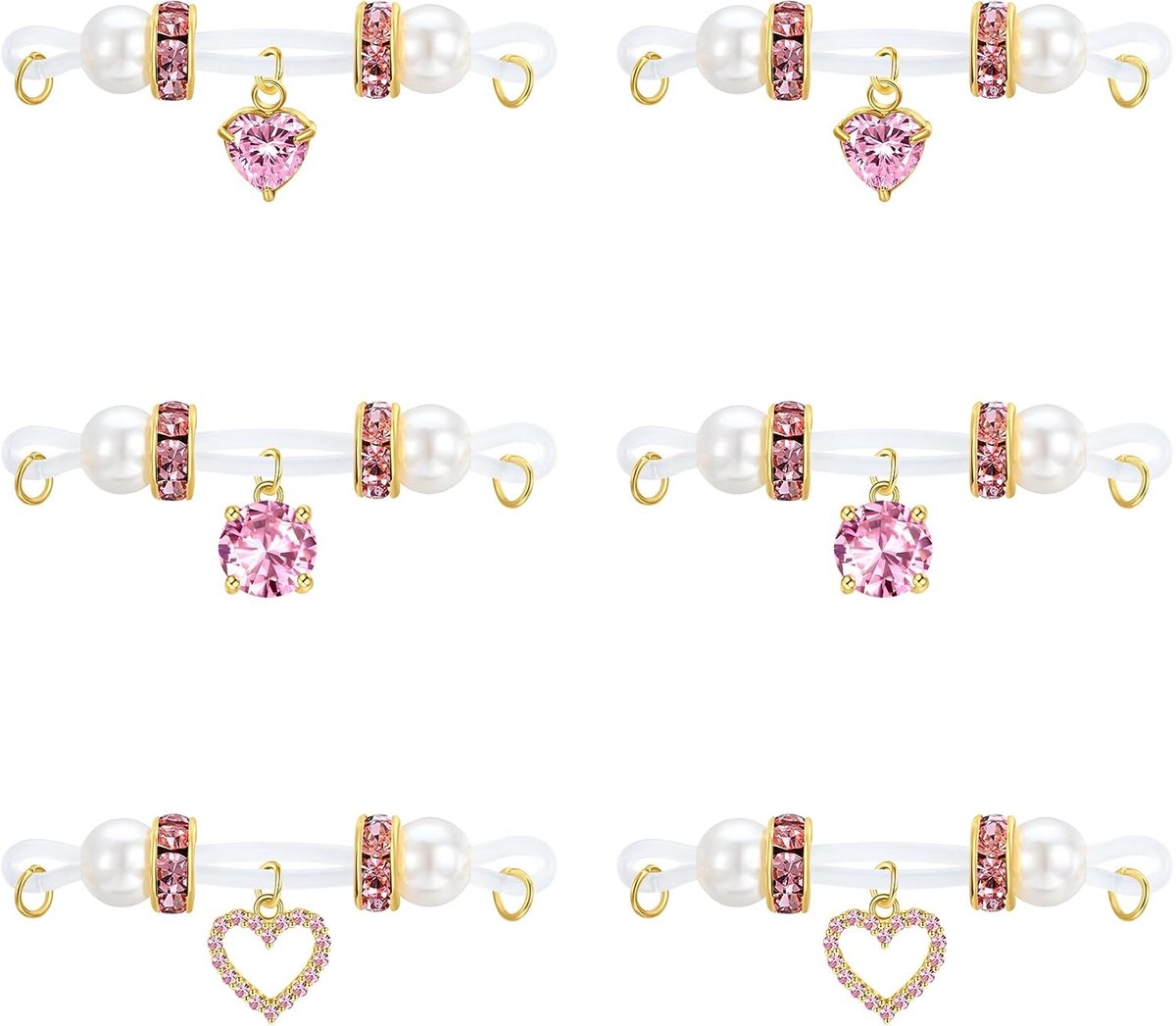 Tepelpiercing piercing-sieraden tepelpiercing: 3 stuks koraal nep tepelringen verstelbaar, niet doorboren met vlinderhanger