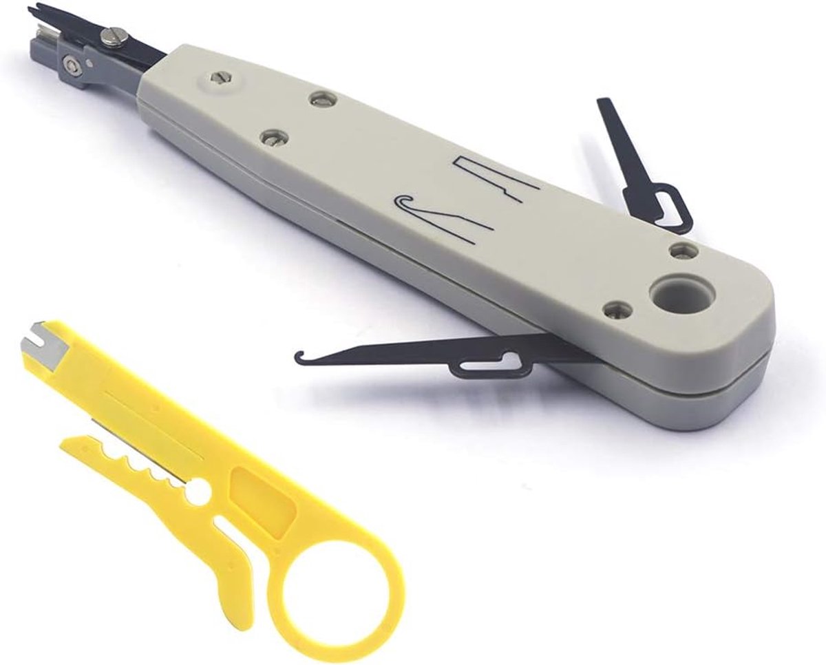 G602 LSA Lay-up Tool, Kroon Bevestigingstool, Netwerk Box Montage Tool, Patch Panelen, Inbouw- en Inbouwdozen, Legkabel met Draadsnijder | LSA Plus installatiegereedschap voor kabelinstallatie, netwerkdozen, patchvelden, op- en inbouwdozen
