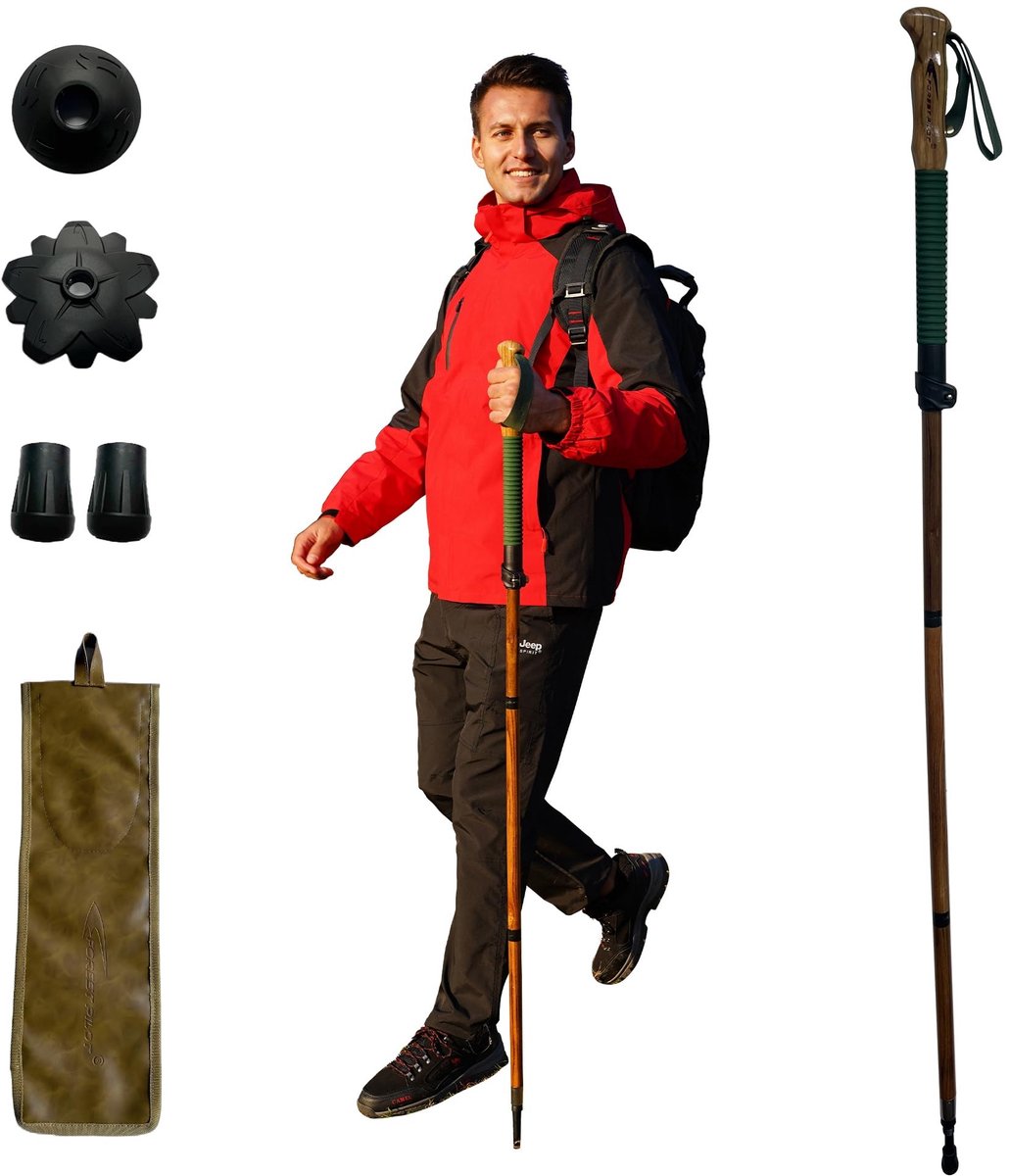Omgoods - Verstelbare Wandelingstok van Sassafras Hout