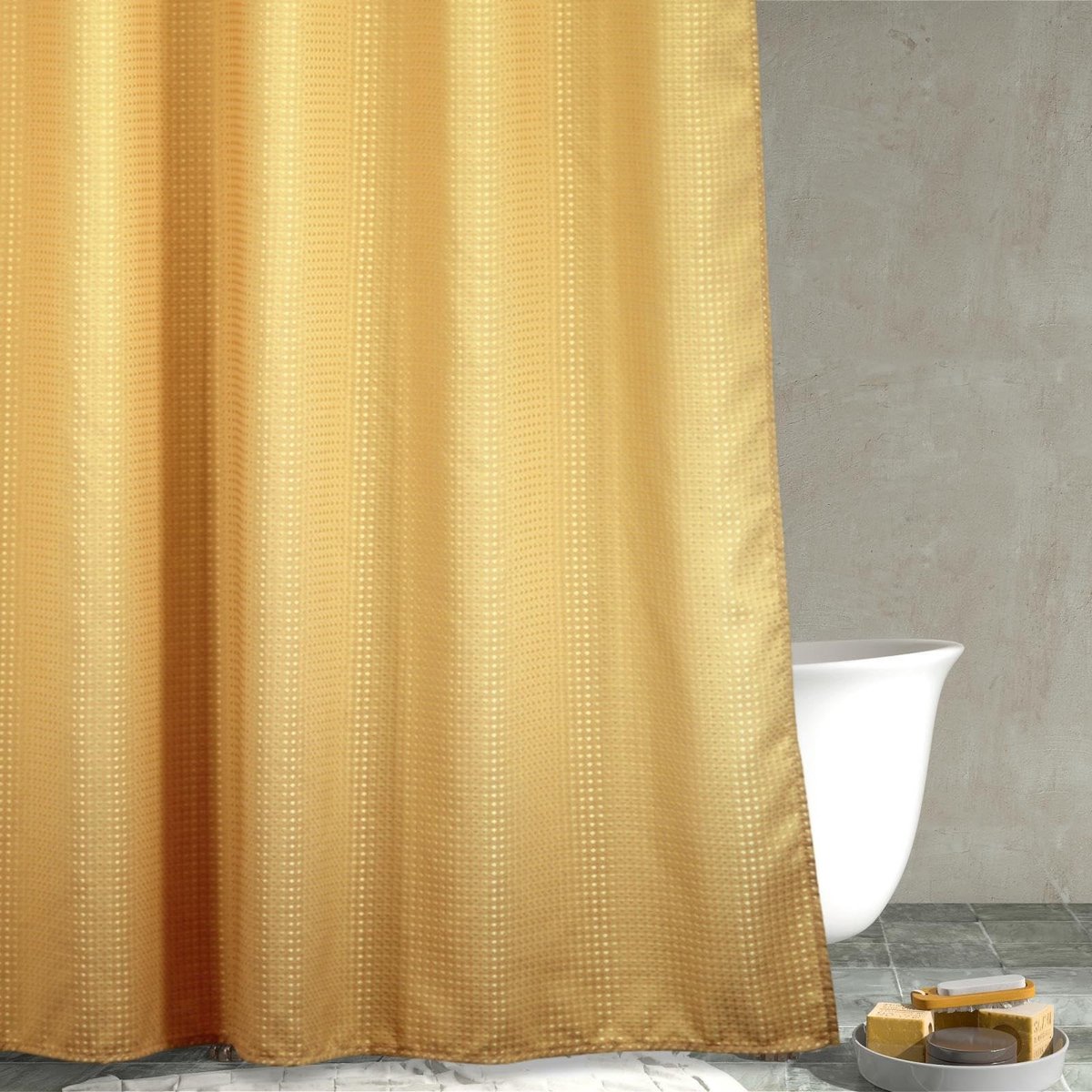 Omgoods - Geel Gouden Douchegordijn 183x200 cm Waterdicht en Wasbaar