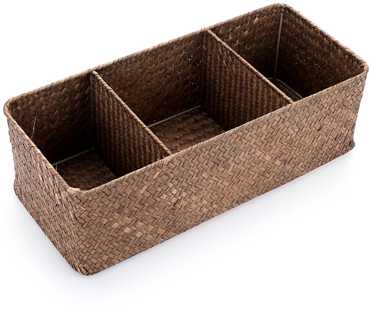 Omgoods - Wicker Opbergmand met 3 Compartimenten - Organiser voor Bureau