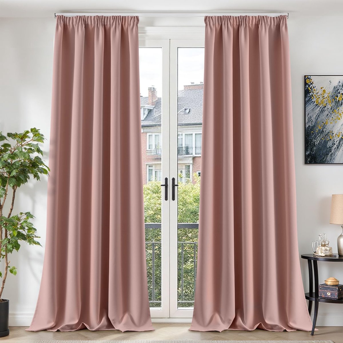 Omgoods - Opaque Gordijnen voor Rail Systeem, Blackout Gordijnen 260 x 140 cm, Set van 2