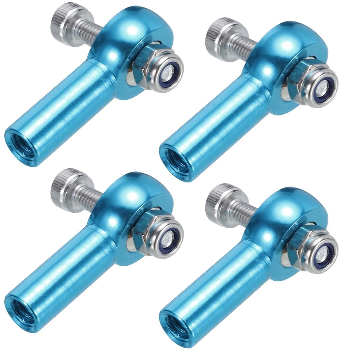 Kogelkoppen M4xl26 mm voor kogelstangen, kogelgewricht voor stuurverbinding, pushrod voor RC-modellen met moeren, 4 stuks