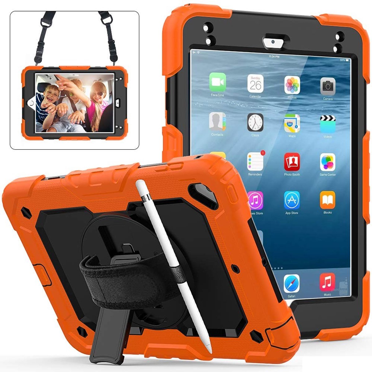 Omgoods - 4-in-1 Beschermhoes voor Apple iPad Mini 4/5 - Outdoor Cover met Schermbeschermer