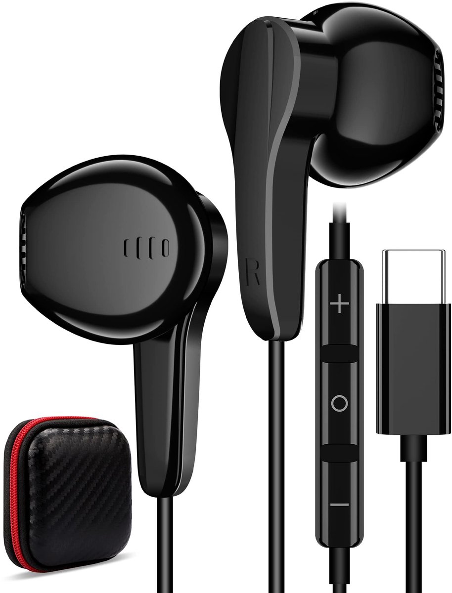 Omgoods - USB C Hoofdtelefoon met Kabel en Microfoon - Geschikt voor iPhone en Samsung